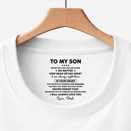 8962AUK1 personalised never feel that you are alone inner neck print shirt for sondaughter 8962aatebb