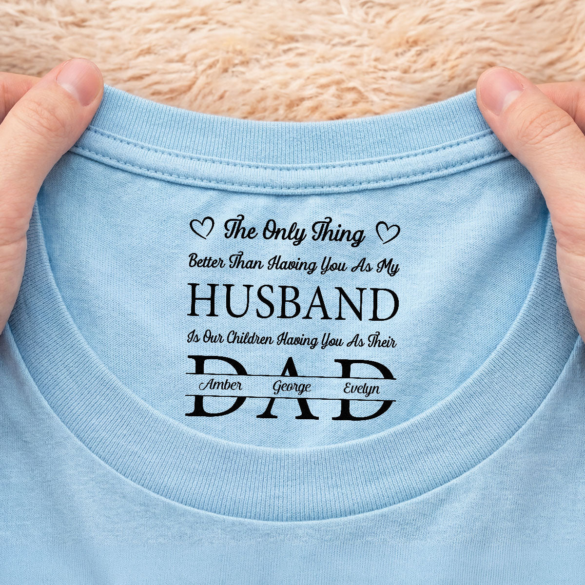 8963AUK2 personalised inside neck print shirt for mumdad 8963aasdsa