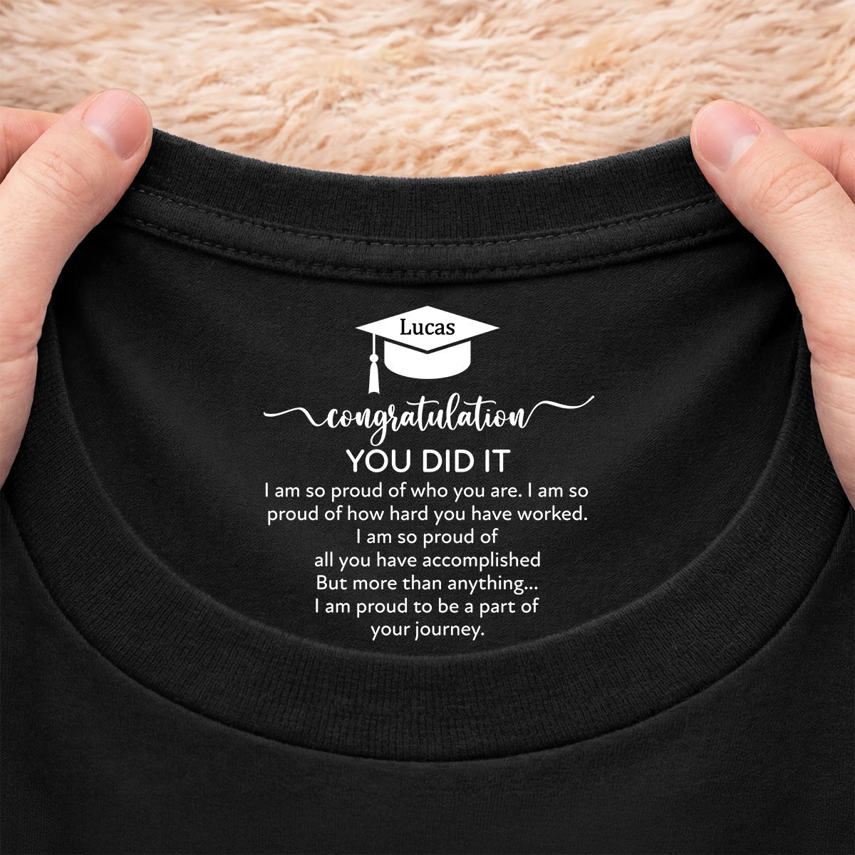 8964AUK1 personalised you did it inner neck print t shirt for graduation 8964aaavls_2