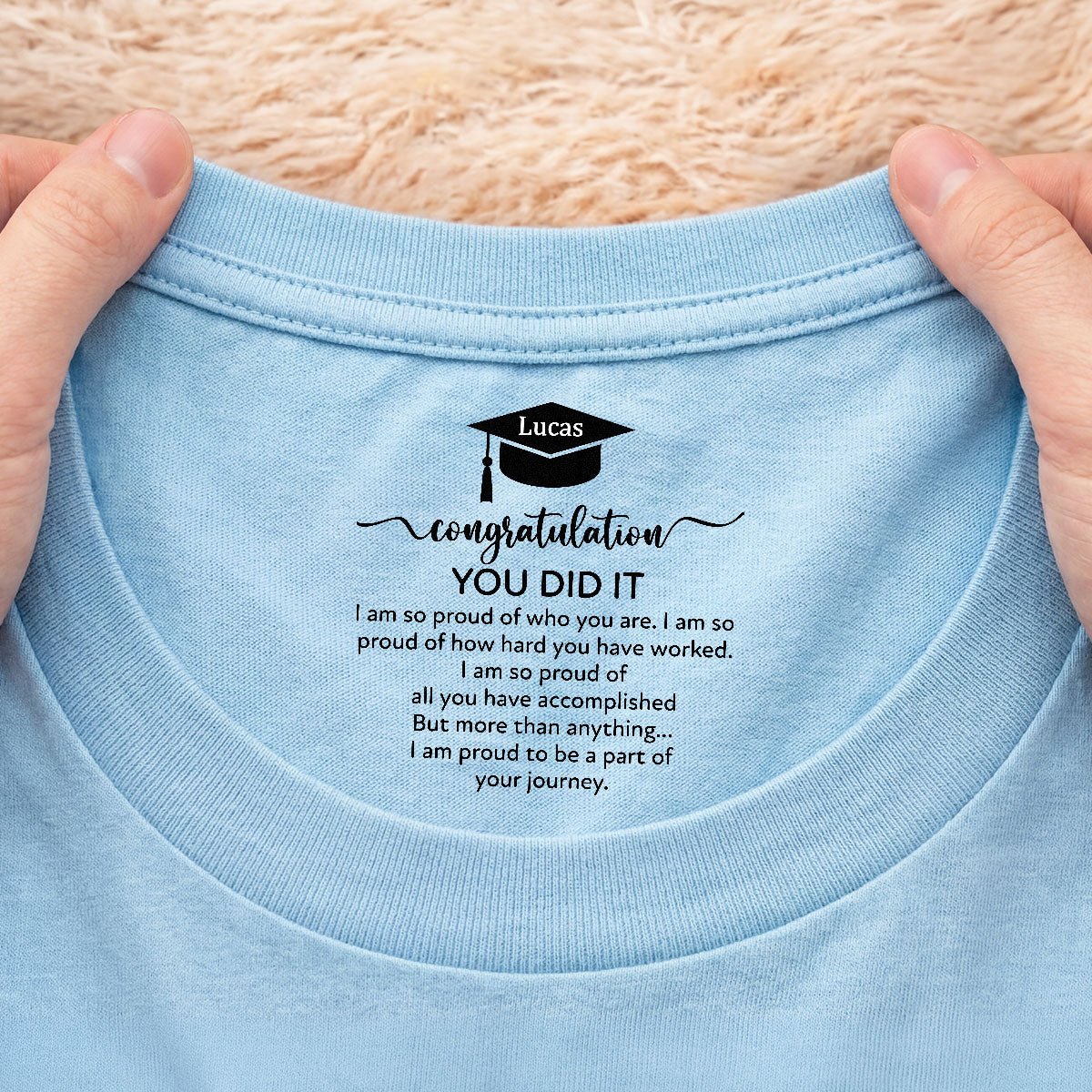 8964AUK1 personalised you did it inside neck print t shirt for graduation 8964aaavls_1