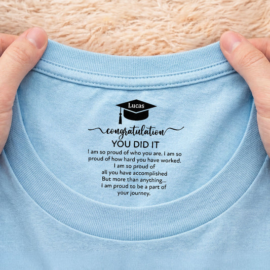 8964AUK1 personalised you did it inside neck print t shirt for graduation 8964aaavls_1