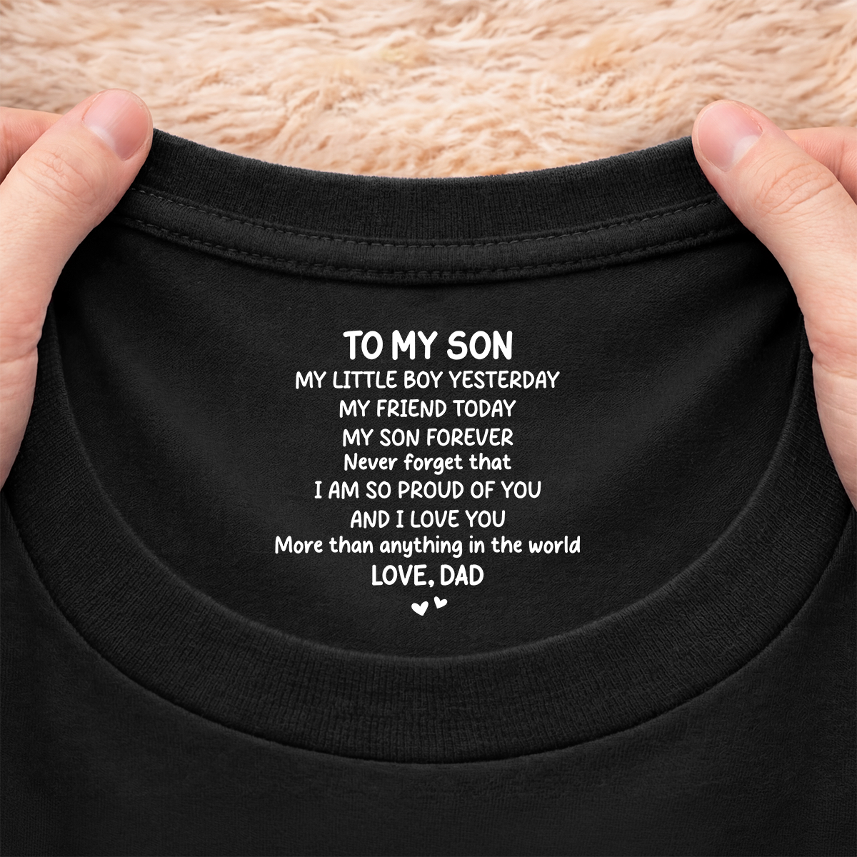 8969AUK2 personalised to my daughterson i love you inside neck print t shirt 8969aaccca