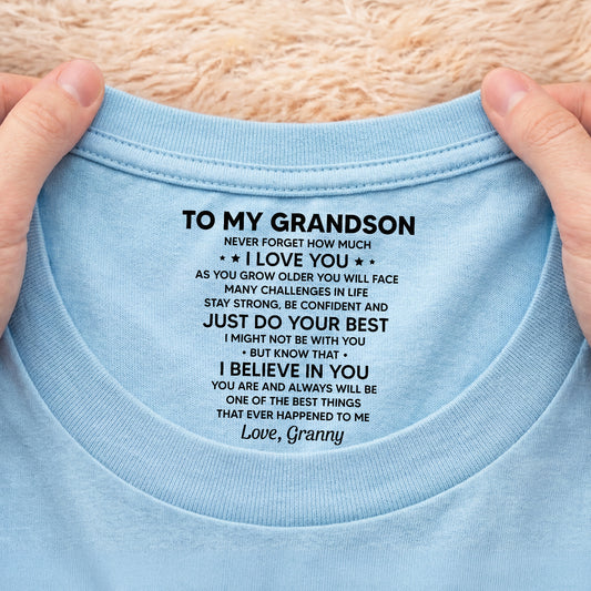 8975AUK2 personalised i believe in you inner neck print t shirt for sondaughter 8975aacdzb