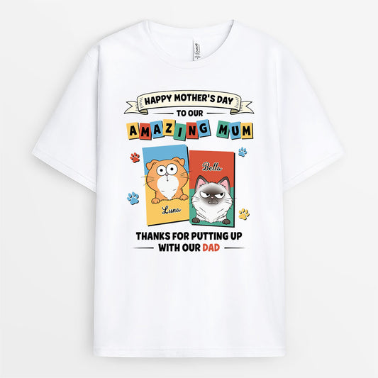 8989AUK1 personalised happy mothers day to our amazing mum shirt for cat lovers 8989aavld_1