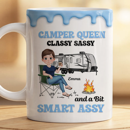 9002MUK1 3d printing effect personalised camper queen mug for her 9002m3vwa_2
