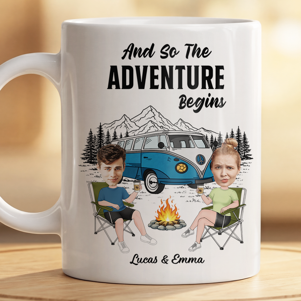 9031MUK2 personalised making memories one campsite at a time camping mug with names for couples 9031mtfcg