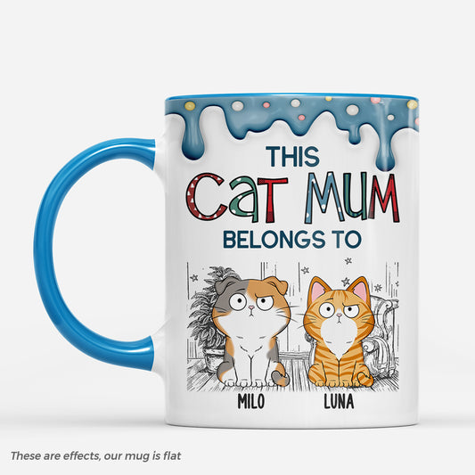 9036MUK1 3d printing effect personalised this cat mom belongs to mug with cat names for cat lovers 9036mafod