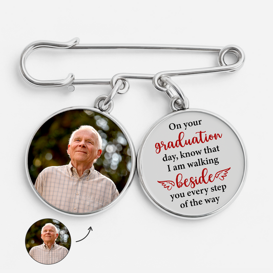 9047AUK1 personalised graduation memorial photo lapel pin for mumdad 9047ajsfwa