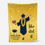 9066BUK1 personalised university graduation fleece blanket for herhim 9066b6ewa