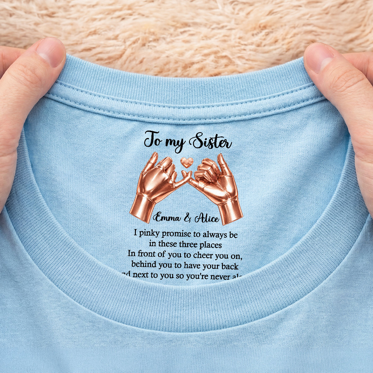 9067AUK2 personalised to my sister inside neck print t shirt for daughterfriends 9067aa6epa