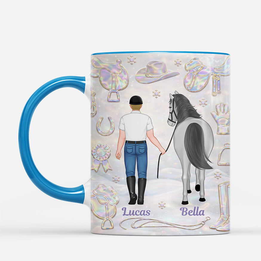 9078MUK2 3d printing effect personalised horses leave hoofprints on your heart mug 9078m8qch