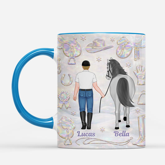 9078MUK2 3d printing effect personalised horses leave hoofprints on your heart mug 9078m8qch