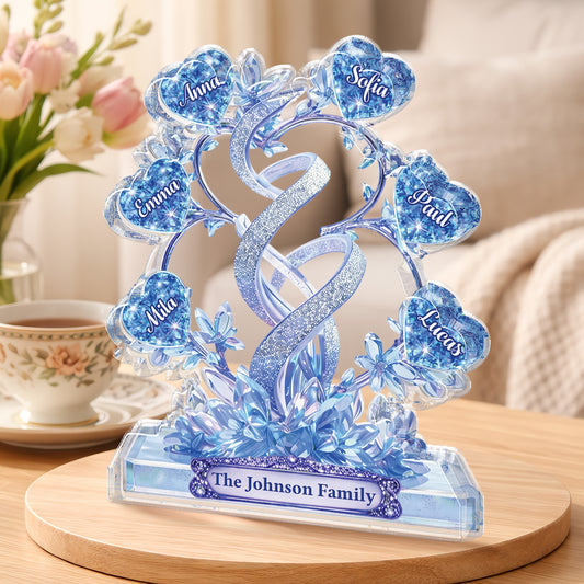 9081AUK2 3d printing effect personalised custom shaped acrylic plaque for a family 9081ar8pci