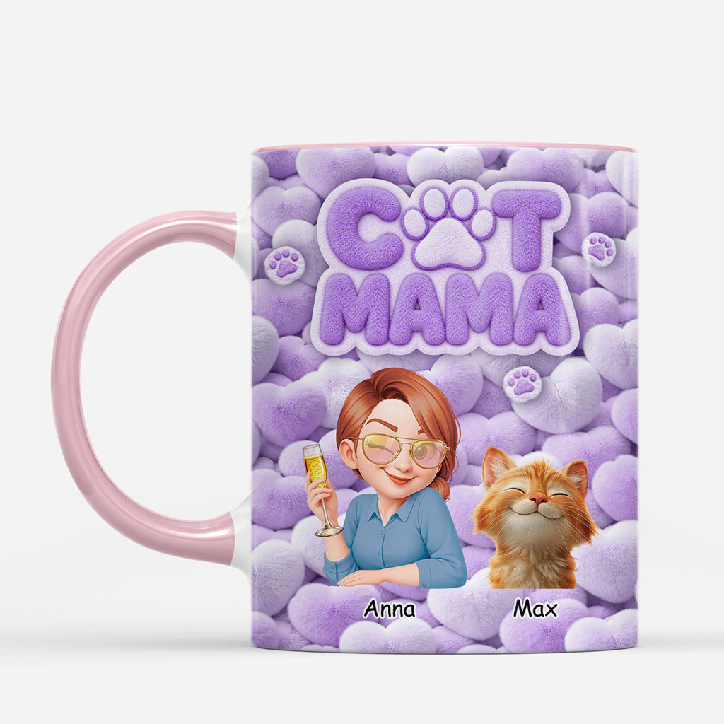 9096MUK2 3d printing effect personalised cat mama mug for cat lovers 9096madwd