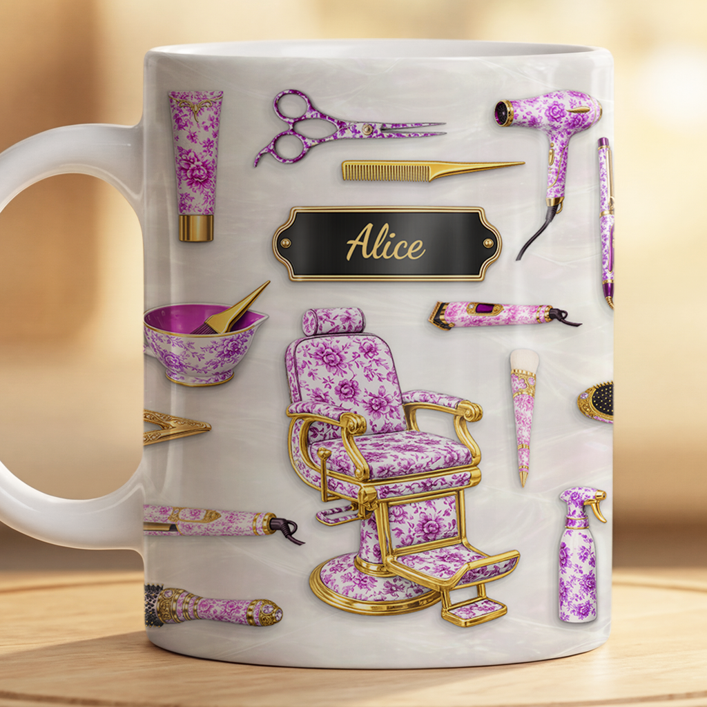 9108MGE2 3d druck effekt friseurbedarf fur salon personalisiertes geschenk  tasse 9108mac5a