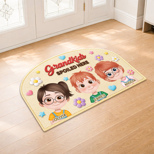9110AUK2 3d printing effect personalised grandkids spoiled here custom shaped doormat for grannygrandad 9110adtyna