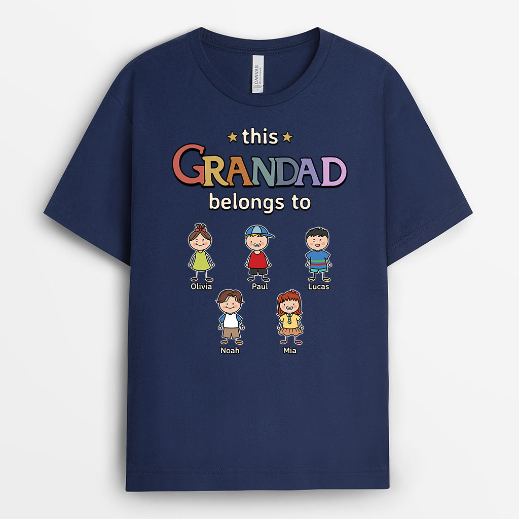 9113AUK2 personalised this grandad belongs to t shirt for grandadgranny 9113a3koa
