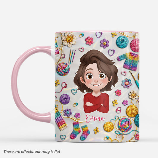 9132MUK1 3d printing effect personalised wool craft mug for her 9132m6esa