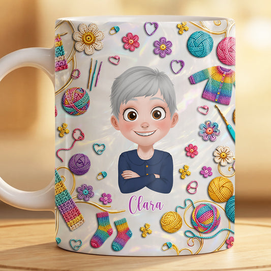9132MUK2 3d printing effect personalised wool craft mug for her 9132m6esa