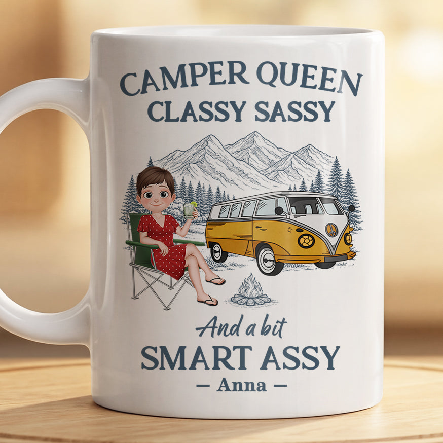 9133MUK2 personalised camper queen camping mug for her  9133mtlca