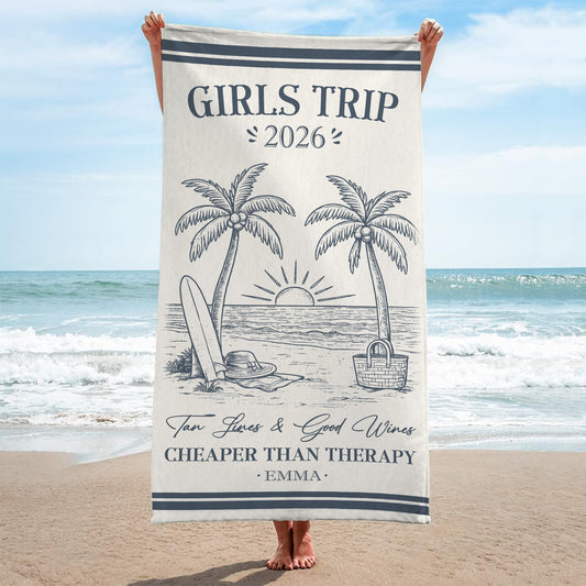 9140BUK2 personalised girls trip summer beach towel for friends 9140bscoi
