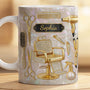 9142MUK2 3d printing effect personalised barber name mug for barbers 9142msdlb