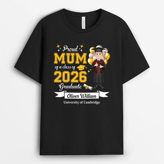 9144AUK1 personalised proud mom of a class t shirt graduation for himher 9144asplb