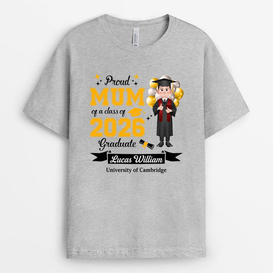 9144AUK2 personalised proud mum of a graduate t shirt for himher 9144aspla