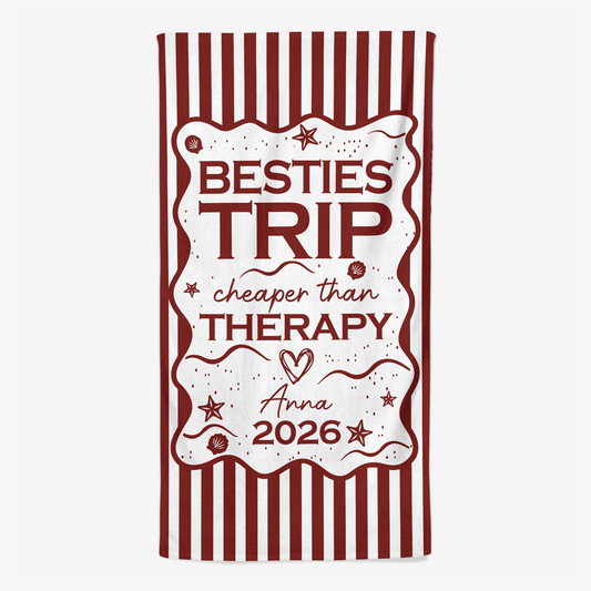 9150BUK1 personalised bestie trip summer beach towel for friends 9150bsctf
