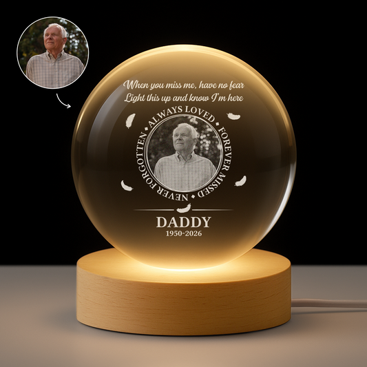 9169LUK1 personalised always loved photo crystal ball lamp for lost of mumdad 9169lsfcb