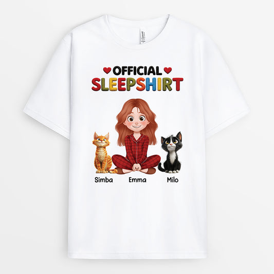 9191AUK1 personalised official sleepshirt cat t shirt with names for cat lovers 9191a3d5d