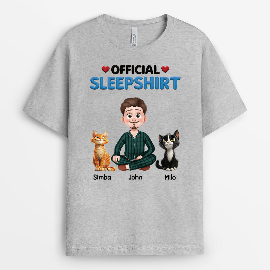 9191AUK2 personalised official sleepshirt cat t shirt with names for cat lovers 9191a3d5d