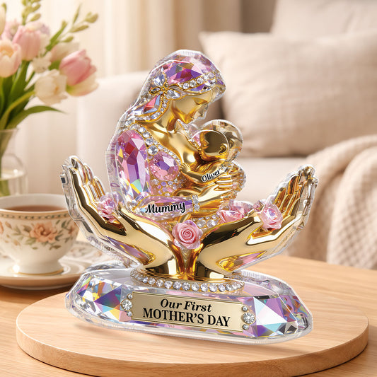 9201AUK2 personalised our first mothers day acrylic plaque for new mum 9201arapla
