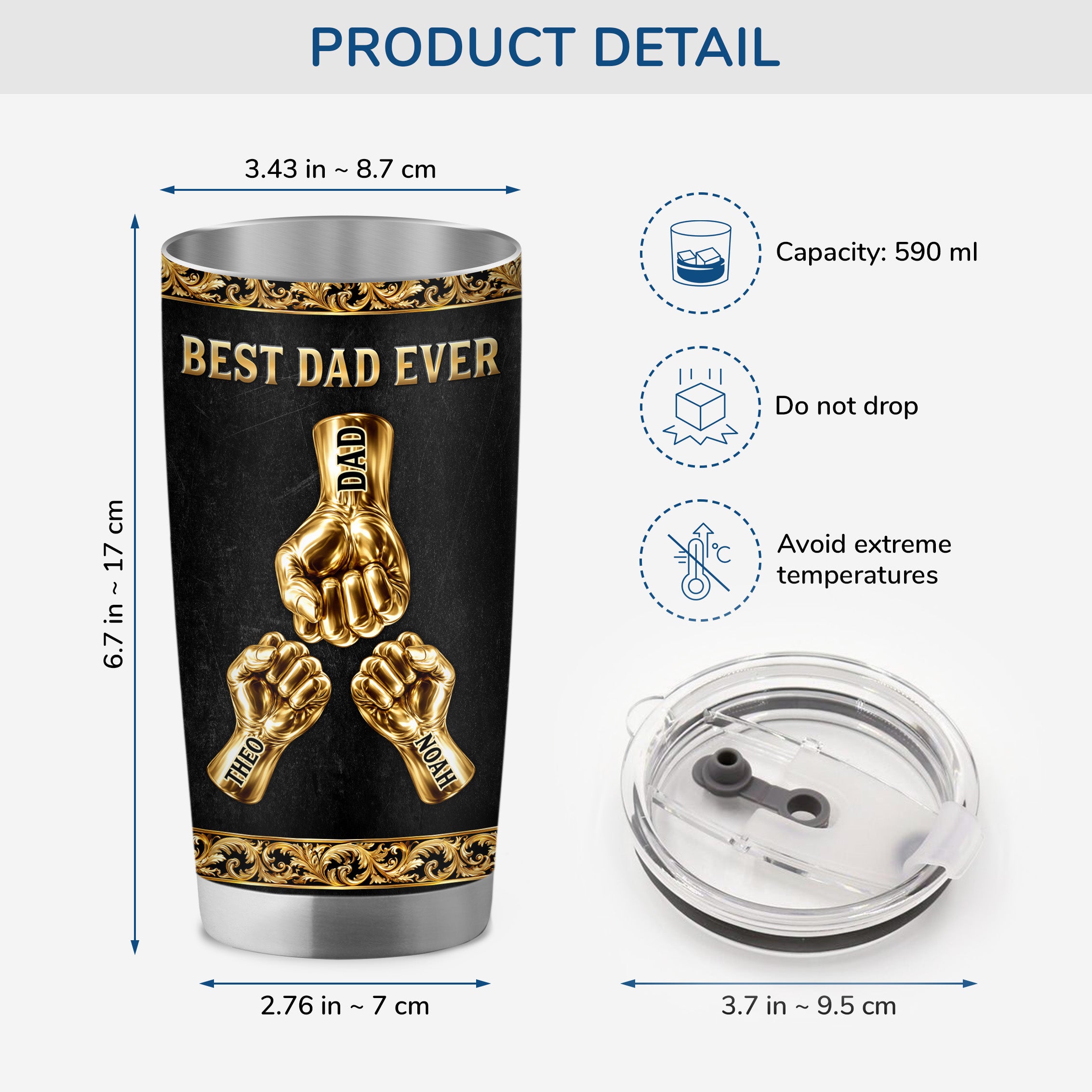 9204TUK3 3d printing effect personalised best dad ever tumbler 120oz for dadgrandad 9204tnqmb