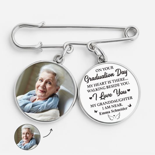 9211AUK1 personalised on your graduation day memorial photo lapel pin for himher 9211aj6dpa