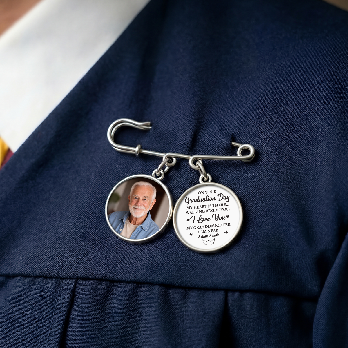 9211AUK3 personalised on your graduation day memorial photo lapel pin for himher 9211aj6dpa