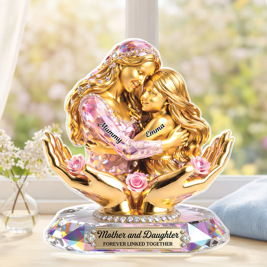 9215AUK1 3d printing effect personalised forever linked together acrylic plaque for mum from daughter 9215adadla