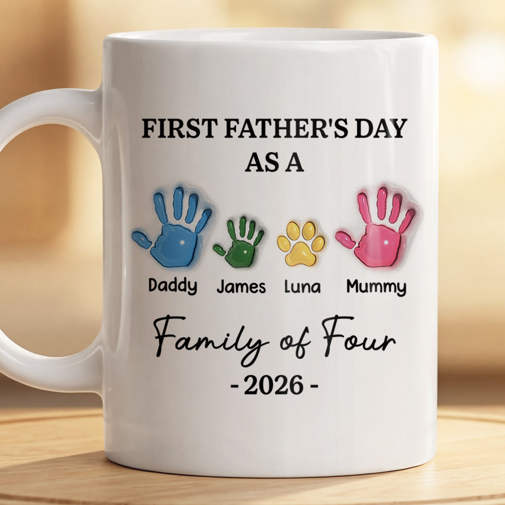 9217MUK2 3d printing effect personalised family of three dog cat mug for couples 9217m8qta