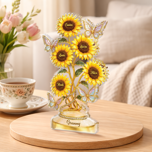 9218AUK2 3d printing effect personalised flower acrylic plaque for mumgranny 9218arafpa