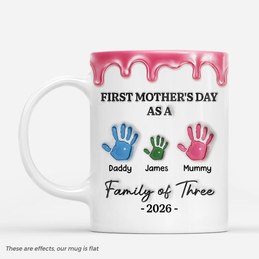 9220MUK1 3d printing effect personalised family of three dog cat mug for pet parents 9220m8qta