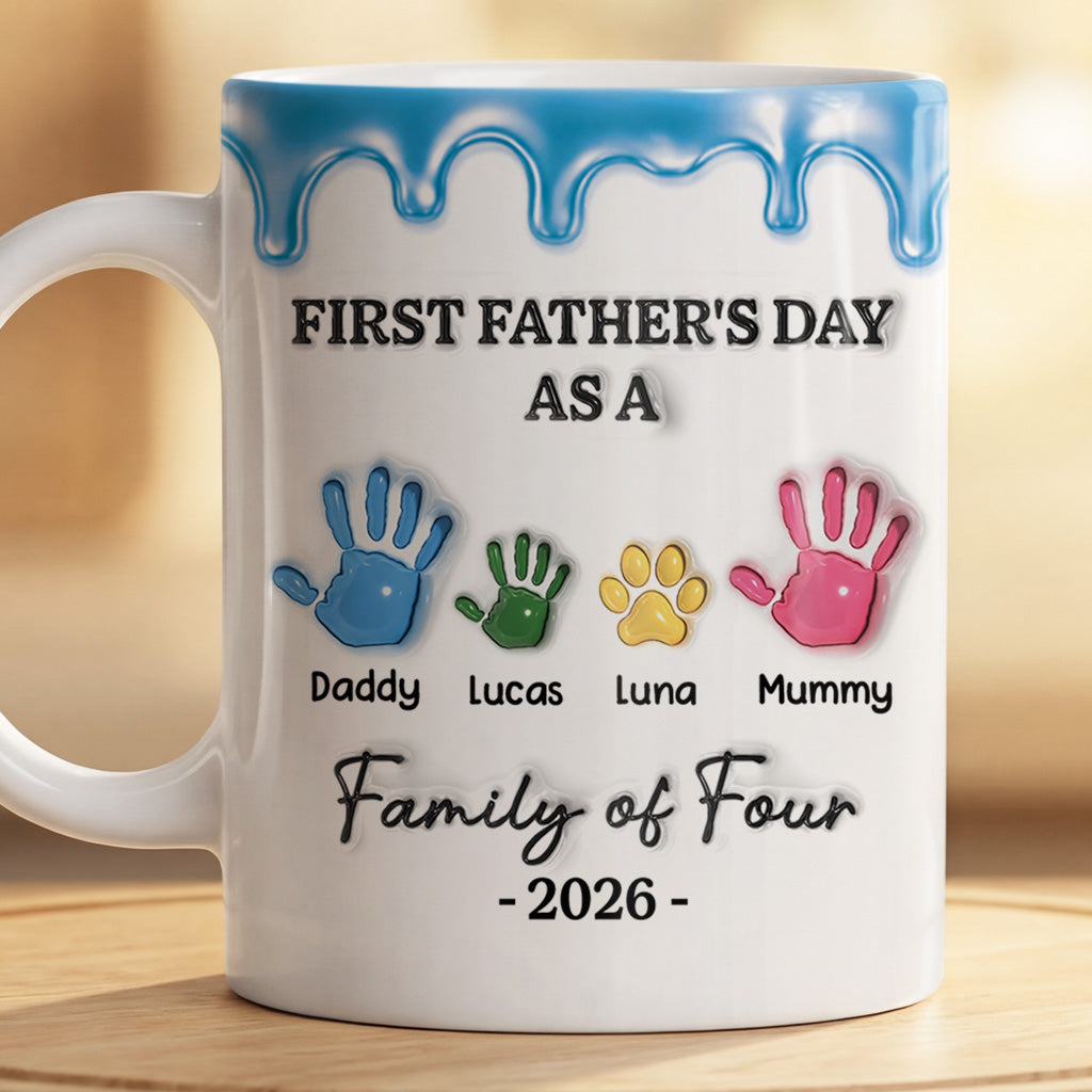 9220MUK2 3d printing effect personalised family of three dog cat mug for pet parents 9220m8qta