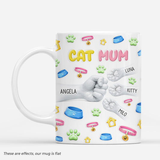 9226MUK1 3d printing effect personalised cat dog paw name mug for pet lovers 9226mnqnc