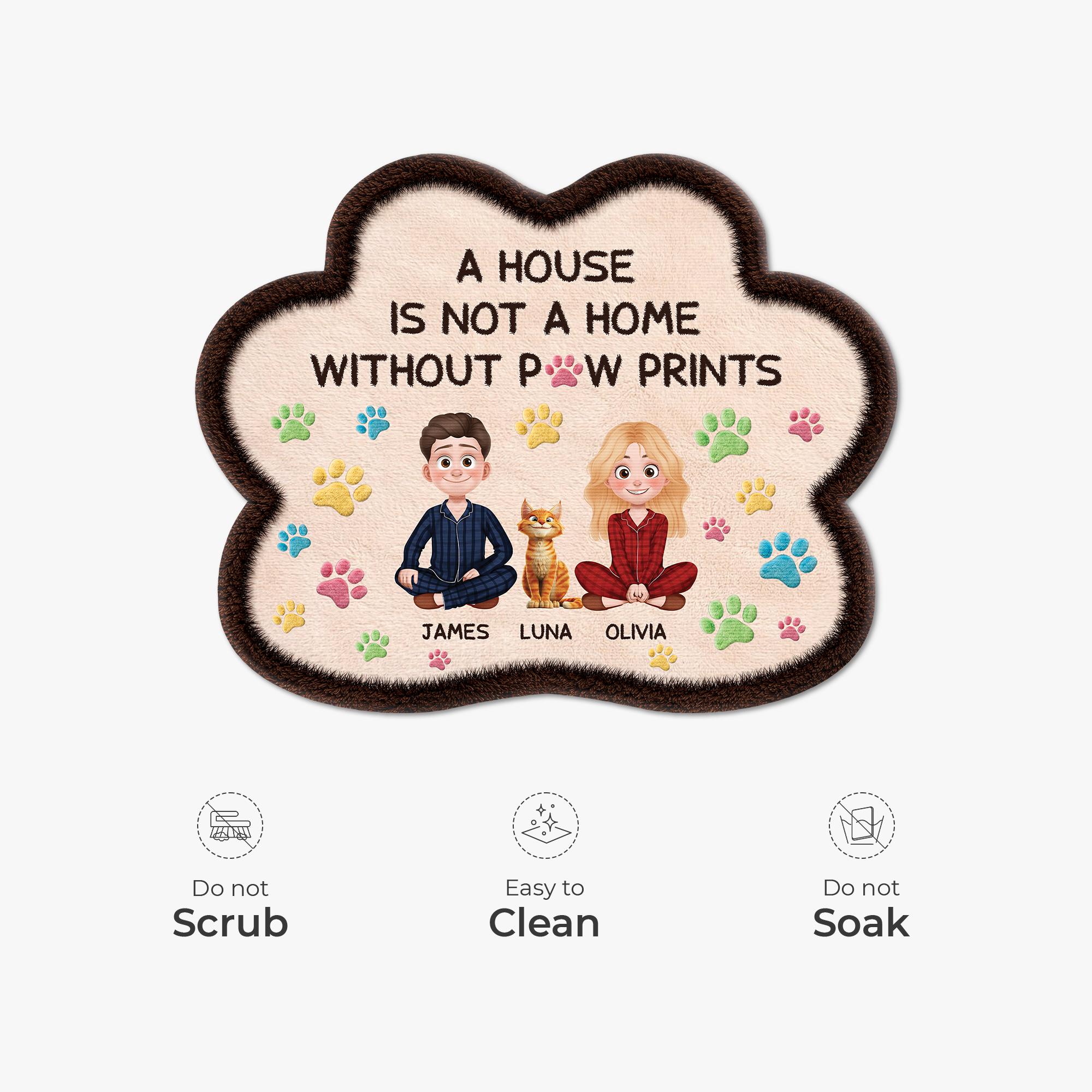 9228AUK5 3d printing effect personalised without paw prints custom shaped doormat for cat lovers 9228adnxnd