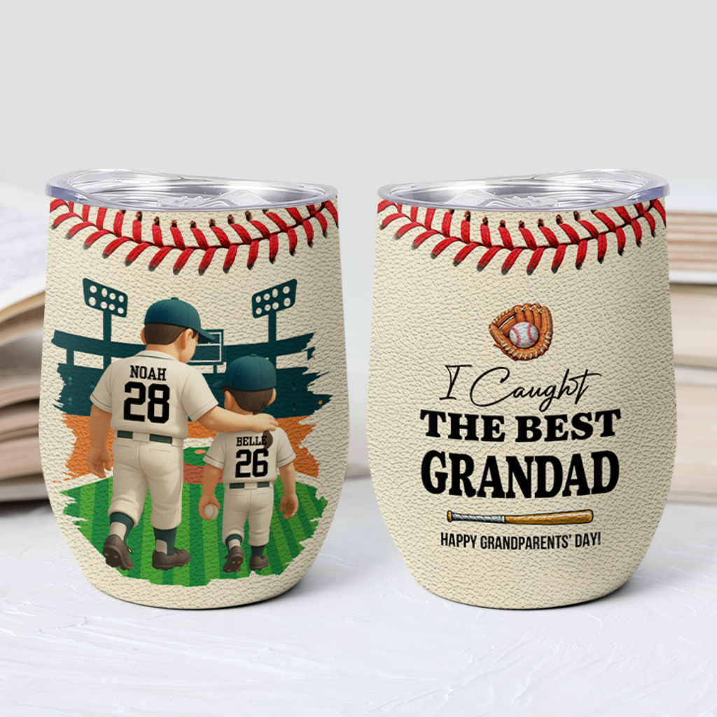 9230TUK2 3d printing effect personalised i caught the best dad baseball tumbler 12oz for dadgrandad 9230tndbb