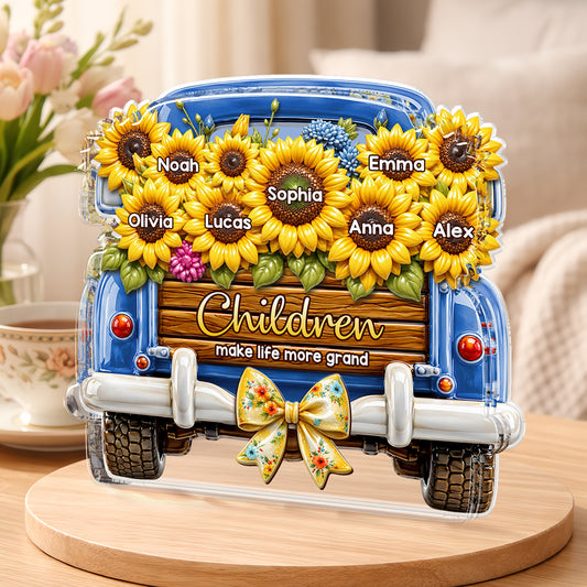 9232AUS2 3d printing effect grandkids make life more grand acrylic plaque custom gifts for grandmamom 9232ar8kga