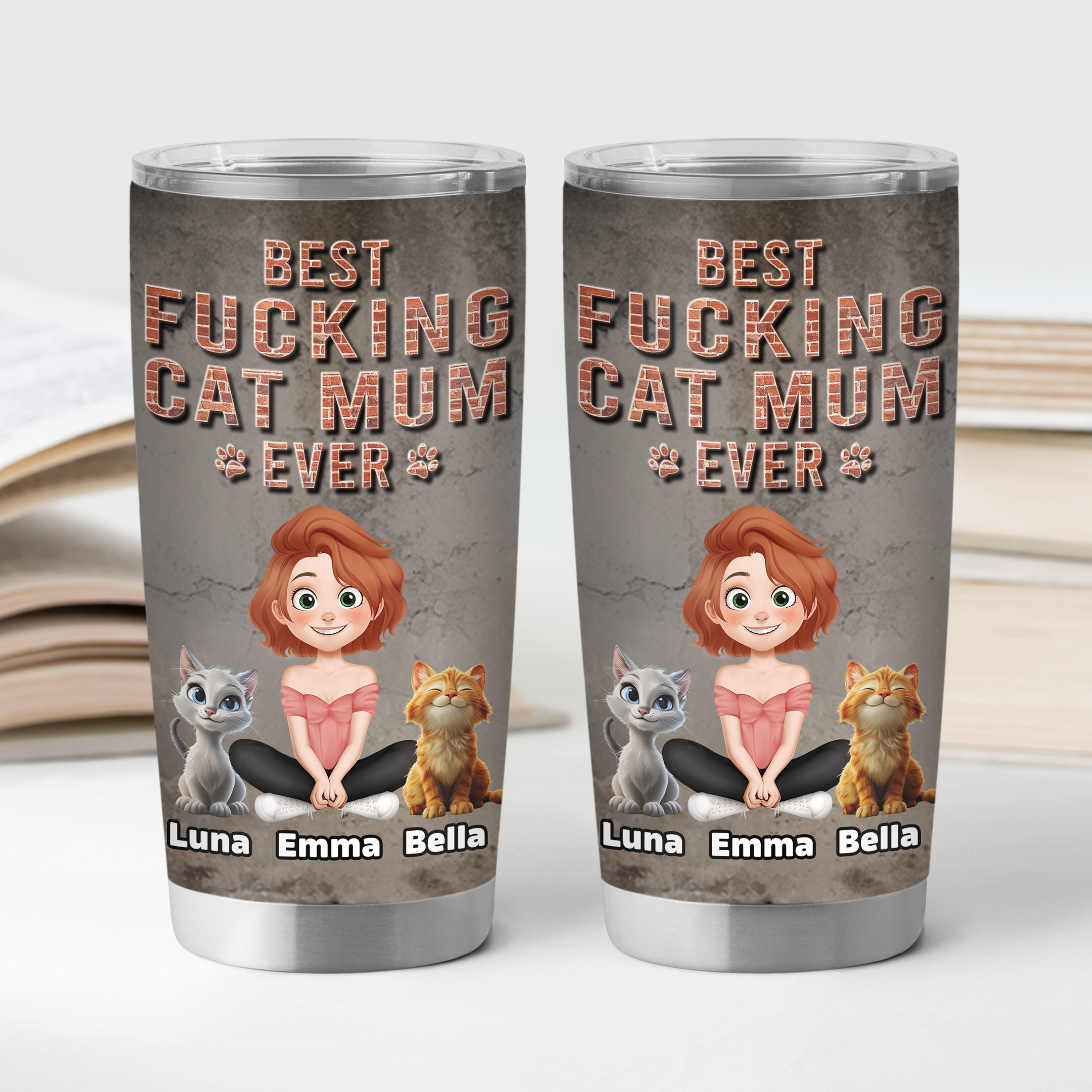 9249TUK2 3d printing effect personalised best cat dad ever tumbler 20oz for cat owners  9249tte1d