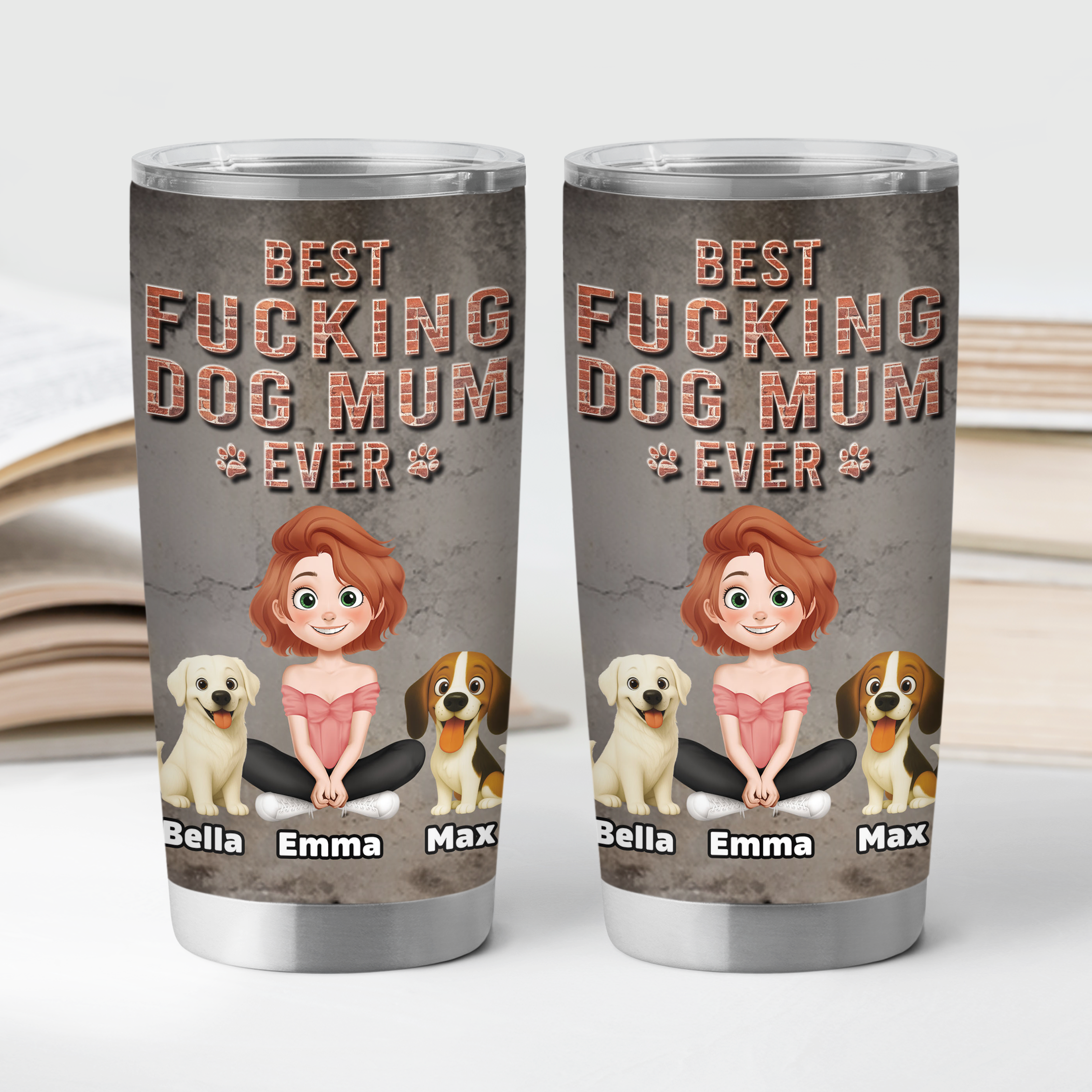9249TUK2 3d printing effect personalised best dog dad ever tumbler 20oz for dog owners 9249tte1c