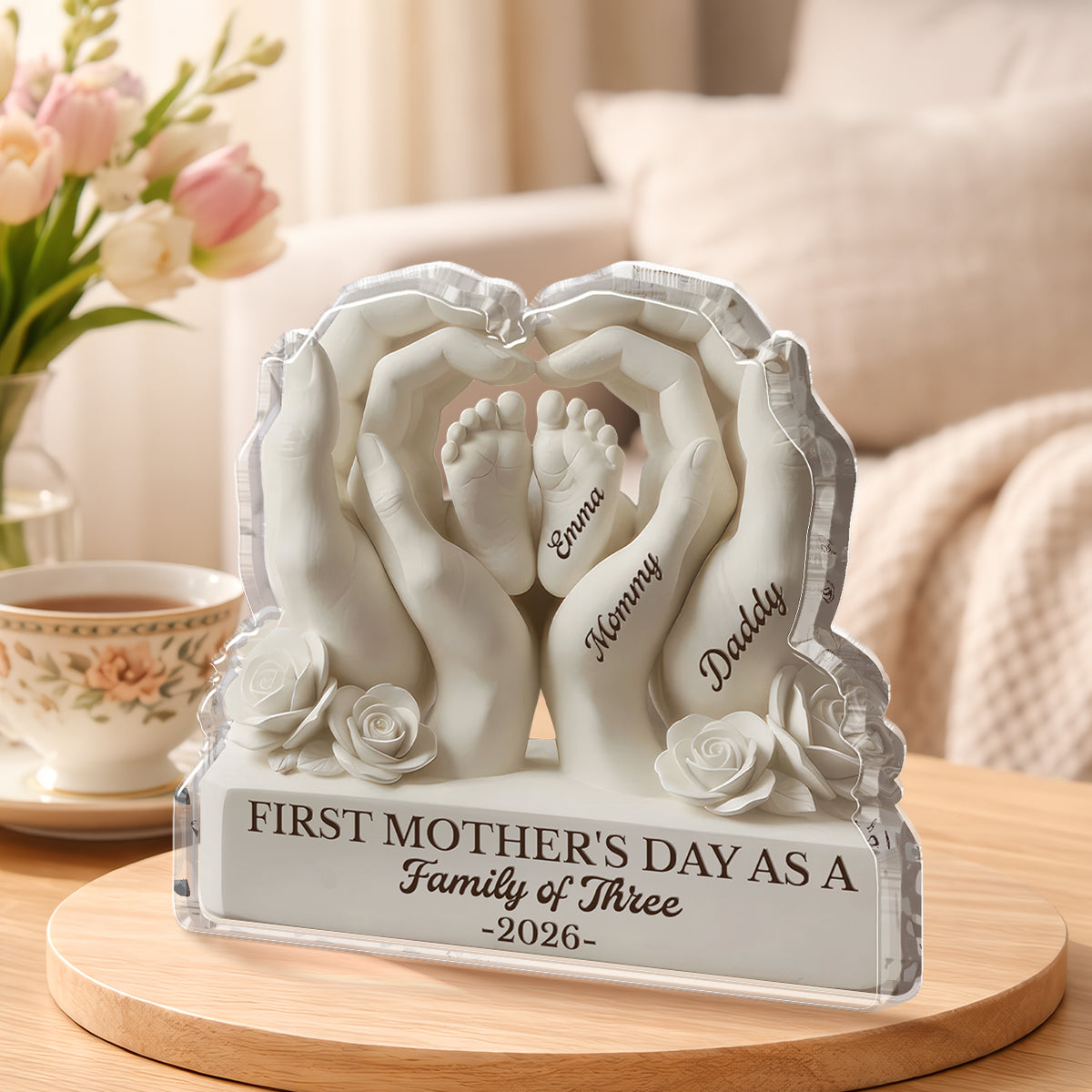 9250AUK2 3d printing effect personalised first fathers day acrylic plaque for new dadmum 9250artekb