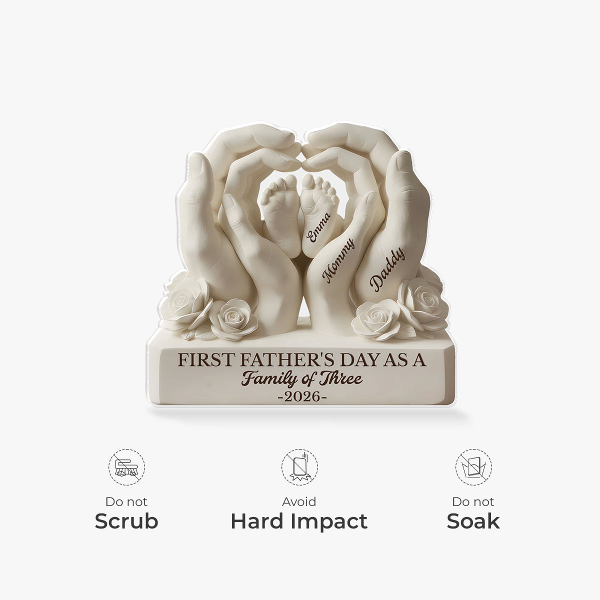 9250AUK4 3d printing effect personalised first fathers day acrylic plaque for new dadmum 9250artekb