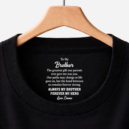 9255AUK1 personalised forever my hero inner neck print t shirt for brothersister 9255aacfpb